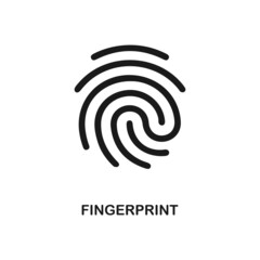 Fingerprint icon in simple style on white background. Vector EPS 10