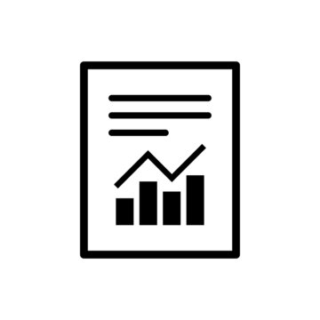 Report text file icon in flat style. Document with chart symbol. Accounting sign. Vector illustration EPS 10