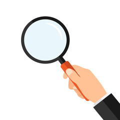 Magnifying glass in hand. Stock Vector Illustration EPS 10