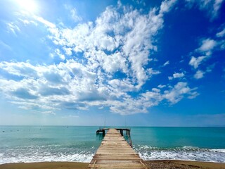 wooden pier on the sea