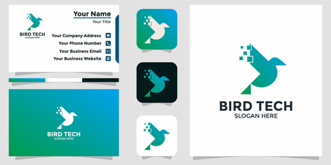 minimalist bird logo design template