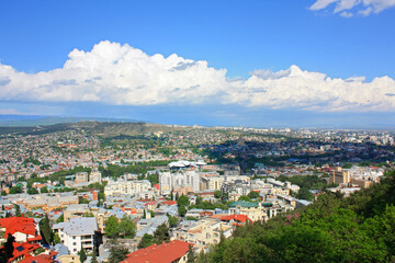 Fototapeta na wymiar Panorama of Tbilisi in Georgia 