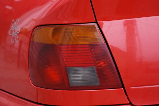 Car's exterior details.red Rear light.