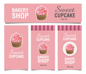 Labels with sweets. Cupcake labels.