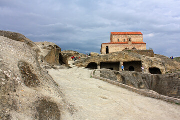 Ancient Orthodox Church in the Cave Town Uplistsikhe in Georgia	
