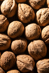 Whole walnuts,close up food background