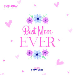 pink floral mother's day special social media post/banner/cover design templet