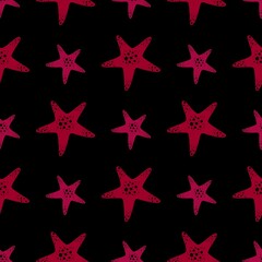 Summer seamless sea star pattern for fabrics and textiles and packaging and linens and kids and wrapping paper