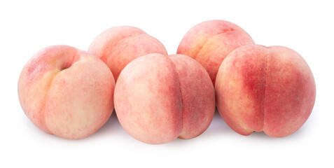Peach fruit isolated on white background, Fresh Peach on White Background With clipping path, 