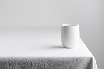 White teacup on a table