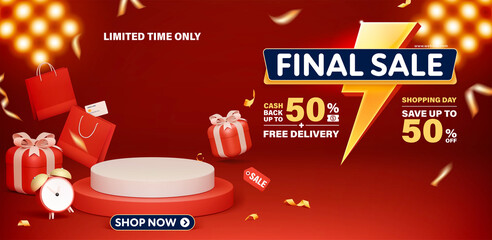 Final sale banner template design for web or social media.