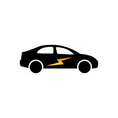 Electric car icon isolated on white background. Vector illustration. EPS 10