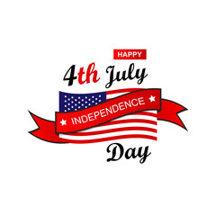United States Of America 4th July Independence Day Logo Badge Vector Illustration EPS 10