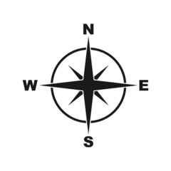 Simple style compass symbol. Vector illustration EPS 10 - obrazy, fototapety, plakaty
