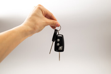 Car keys on white background