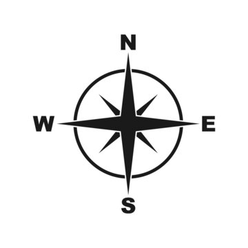 Simple style compass symbol. Vector illustration EPS 10