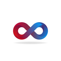 Infinity or 8 symbol abstract vector illustration with gradient. EPS 10