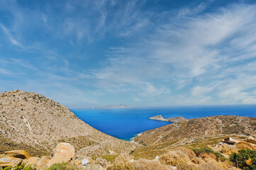 Mountain and sea in Ios island