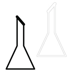 Naklejka premium Chemical test tubes vector icons set minimalist simple flat illustrations. Experiment chemical flasks for science isolated on white background.