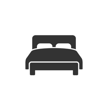 Double bed icon isolated on white background. Vector EPS 10