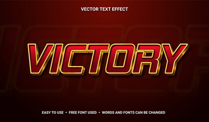 Victory Editable Vector Text Effect.