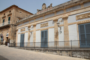 Fototapeta na wymiar ancient building (Circolo di Conversazione) in ragusa in sicily (italy)