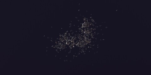 water splash on black isolated image 3d illustration 3d render image