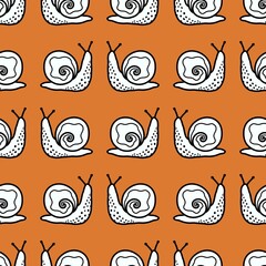 Animals seamless cute snails pattern for fabrics and textiles and packaging and gifts and cards and linens and kids