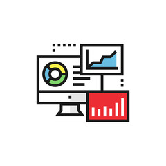 Analytics flat icon. Chart Data Analytics. Vector EPS 10