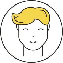 Profile avatar male face flat icon vector