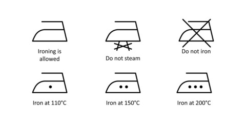 Iron temperature icons set editable stroke. Vector