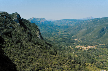Fototapeta na wymiar Landscape of the Gallinera Valley in Alicante, Spain