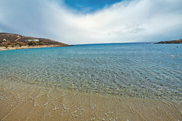 Beautiful beach and view on Ios Island, Cyclades, Greece