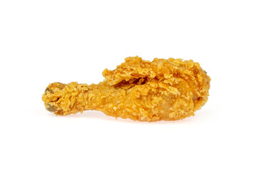 Crispy fried chicken drumsticks isolated on white background whit clipping path, fresh yellow, crispy fried chicken, delicious,