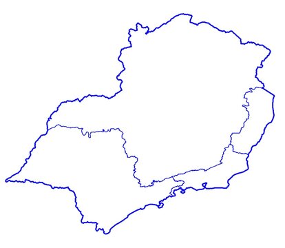 Brazil southeast region map
