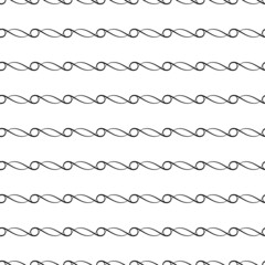 Horizontal black wavy line on white pattern