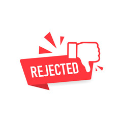 Rejected symbol with dislike isolated on white background. Vector EPS 10
