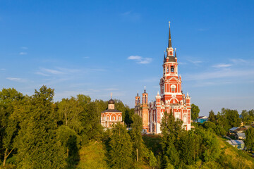 Fototapeta premium View of St. Nicholas Cathedral (1802-1814) on sunny summer evening. Mozhaysk, Moscow Oblast, Russia.