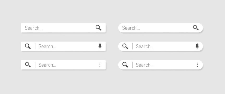 Web search. Search bar set vector interface elements with search button. EPS 10