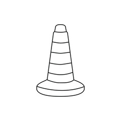 Traffic cone icon vector. road token illustration sign. warning cone symbol or logo.