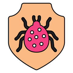 An editable design icon of bug security