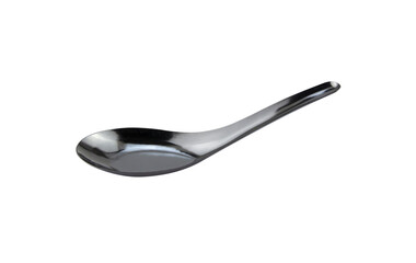 stainless steel spoon on white background