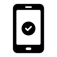 An icon design of verified mobile phone - obrazy, fototapety, plakaty