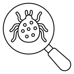 Virus under magnifying glass, debugging