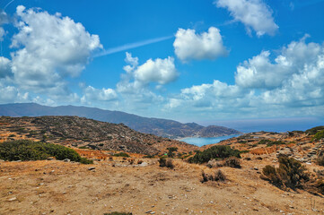 Mountain and sea in Ios island