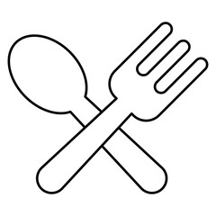 Fork with spoon, concept of tableware icon