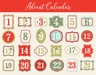 christmas advent calendar with cute frame design