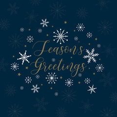 Fototapeta na wymiar christmas card with snowflakes design on blue color background