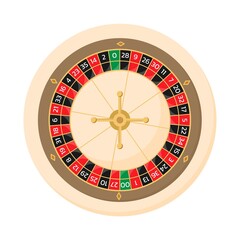 American roulette wheel online casino, vector illustration