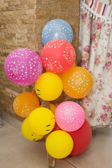 colored balloons at christening